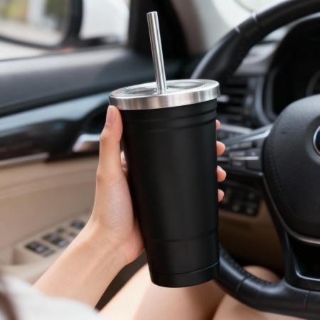 车载双层吸管杯 500ML